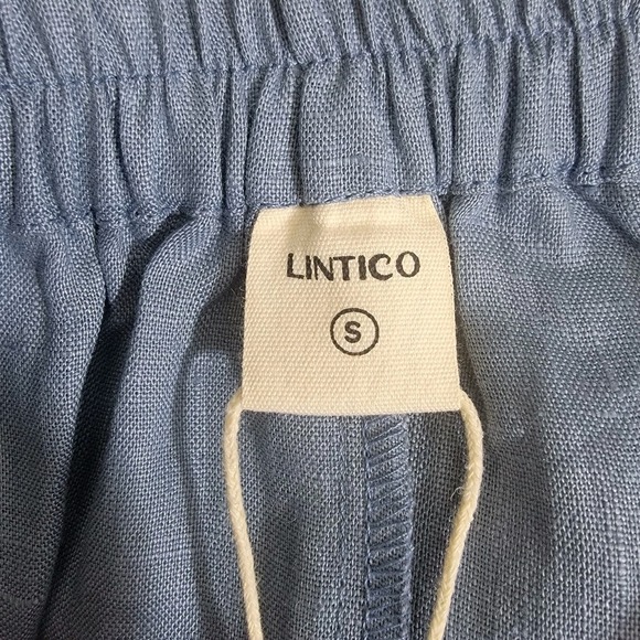 Lintico NWT Linen Relaxed Midi Skirt Marina Elastic Waist Cargo Pockets Size S - Picture 3 of 13